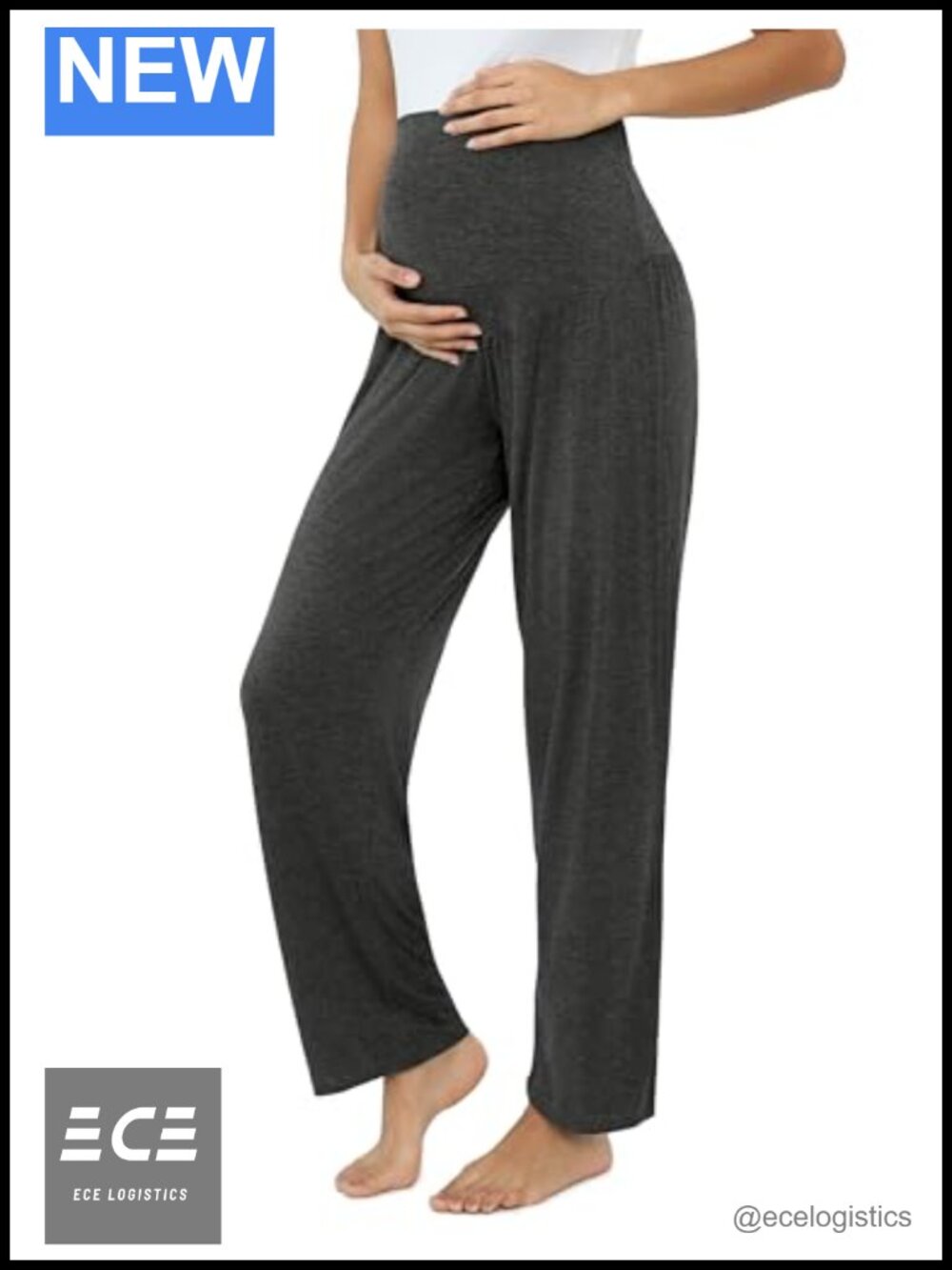 Bamboo Viscose Maternity Sweatpants Over Belly Wide Leg Lounge Pants